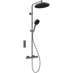 Душевая система без излива Ceratherm T25+ 3 режима ручной лейки, 30 см, round, графит, термостат, верхний душ, с лейкой A7689A5 Ideal Standard 
