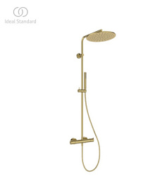 Душевая система без излива Ceratherm 1 режим ручной лейки, 30 см, round, золото шлифованное, термостат, верхний душ, с лейкой A7589A2 Ideal Standard 