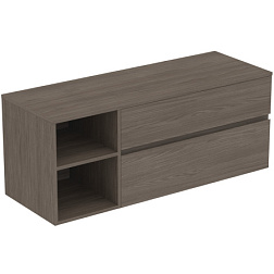 Модуль под раковину Finesse 140,2х50,5х55,8 см, открытая секция, со столешницей, темный вяз (натуральный шпон) E3439UR Ideal Standard 