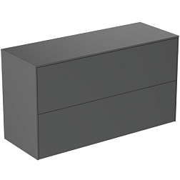 Тумба для ванной Conca 2 ящика, антрацит матовый, подвесной монтаж 100х37,3х55 см T4329Y2 Ideal Standard 