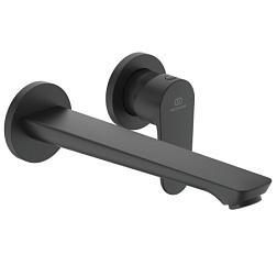 Внешняя часть встраиваемого смесителя для раковины Cerafine О матовый, длина излива 22,4см, чёрный цвет BD133XG Ideal Standard 