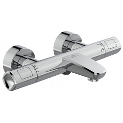 Настенный смеситель Ceratherm скрытый монтаж на эксцентриках, неповоротный излив, с выходом на душ (без лейки), термостат A7238AA Ideal Standard 