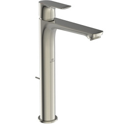 Высокий смеситель на столешницу Connect Air 29,6 см, высота до излива 24 см, неповоротный излив, стальной цвет, с донным клапаном A7025GN Ideal Standard 