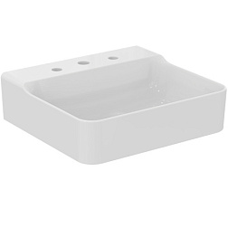 Подвесная раковина Conca 50х45х14,5 см, с 3 отверстиями под смеситель, санфарфор, с отв. под смеситель T378601 Ideal Standard 