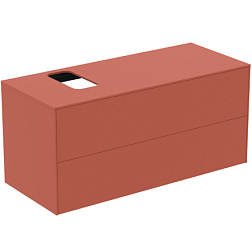 Модуль под раковину Conca 120х50,5х55 см, вырез в столешнице под заказ, матовый закат, система push-to-open T3944Y3 Ideal Standard 