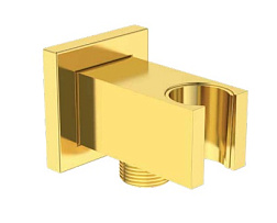 Шланговое подключение IdealRain кубический дизайн, золото шлифованное, с держателем BC771A2 Ideal Standard 