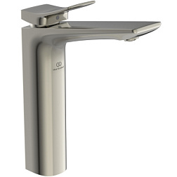 Высокий смеситель на столешницу Conca 21,5 см, неповоротный излив, стальной цвет, без донного клапана BC758GN Ideal Standard 