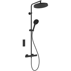 Душевая система без излива Ceratherm T25+ матовый, 3 режима ручной лейки, 30 см, round, чёрный цвет, термостат, верхний душ, с лейкой A7689XG Ideal Standard 
