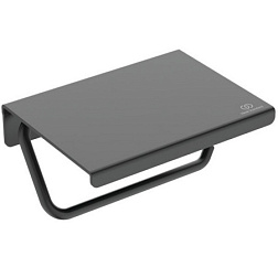 Держатель туалетной бумаги Alu + матовый, цвет черный, с крышкой BD592XG Ideal Standard 