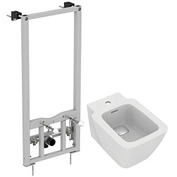 Биде Strada II 36х54 см, с инсталяцией, подвесное, без крышки D387001 Ideal Standard 