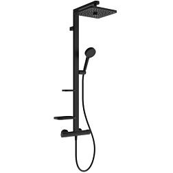 Душевая система без излива Alu + матовый, 2 режима ручной лейки, 26 см, square, чёрный цвет, термостат, верхний душ, с лейкой BE210XG Ideal Standard 