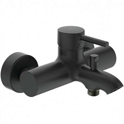 Настенный смеситель Ceraline матовый, неповоротный излив, с выходом на душ (без лейки), чёрный цвет BC199XG Ideal Standard 