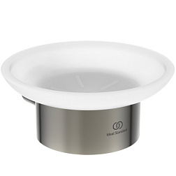 Настенная мыльница Conca круглая, цвет стальной, с держателем T4509GN Ideal Standard 