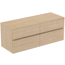 Модуль под раковину Finesse 140,2х50,5х55,8 см, 4 ящика, со столешницей, светлый дуб (натуральный шпон) E3441US Ideal Standard 