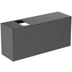 Модуль под раковину Conca 120х37,3х55 см, 1 ящик, вырез в столешнице под заказ, антрацит матовый, система push-to-open T3938Y2 Ideal Standard 