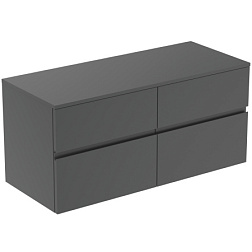 Модуль под раковину Finesse 120,2х50,5х55,8 см, 4 ящика, со столешницей, антрацит матовый (лак) E3437Y2 Ideal Standard 
