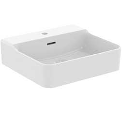 Подвесная раковина Conca 50х45х12,5 см, санфарфор, белый матовый, с отв. под смеситель T3690V1 Ideal Standard 