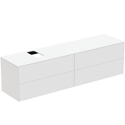 Модуль под раковину Conca 198,7х50,5х55 см, 4 ящика, вырез в столешнице под заказ, белый матовый, система push-to-open T3992Y1 Ideal Standard 