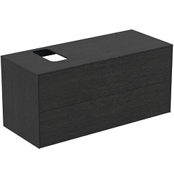 Модуль под раковину Conca 120х50,5х55 см, вырез в столешнице под заказ, копченый дуб, система push-to-open T3944Y4 Ideal Standard 