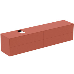 Модуль под раковину Conca 238,7х50,5х55 см, вырез в столешнице под заказ, 4 ящика, матовый закат, система push-to-open T4337Y3 Ideal Standard 