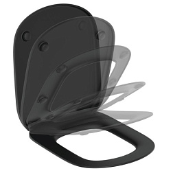 Сиденье для унитаза Tesi черный, дюропласт, с микролифтом T3529V3 Ideal Standard 