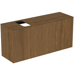 Модуль под раковину Conca 120х37,3х55 см, 1 ящик, вырез в столешнице под заказ, темный орех, система push-to-open T3938Y5 Ideal Standard 