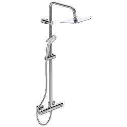 Душевая система без излива IdealRain хром, 3 режима, 20 см, round, термостат, верхний душ, с лейкой A6985AA Ideal Standard 