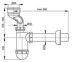 Сифон для писсуара Ecco пластиковый для писсуара VV20016000 Ideal Standard 