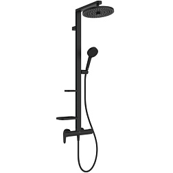 Душевая система без излива Alu + матовый, 2 режима ручной лейки, 26 см, round, чёрный цвет, верхний душ, с лейкой BD584XG Ideal Standard 