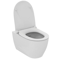 Подвесной унитаз I.LIFE O 35х53,5 см, с тонким сиденьем, безободковый, с сиденьем, тихий смыв T572601 Ideal Standard 