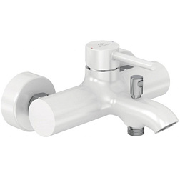 Настенный смеситель Ceraline неповоротный излив, с выходом на душ (без лейки), хром / белый BC199U5 Ideal Standard 