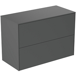 Тумба для ванной Conca 2 ящика, антрацит матовый, подвесной монтаж 80х37,3х55 см T4328Y2 Ideal Standard 