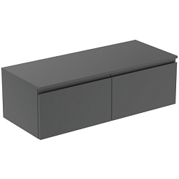 Модуль под раковину Finesse 120,2х50,5х37,8 см, 2 ящика (расположены рядом), со столешницей, антрацит матовый (лак) E3436Y2 Ideal Standard 