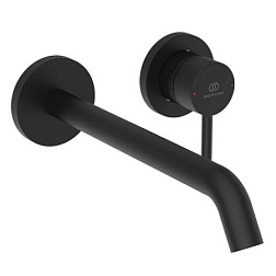 Внешняя часть встраиваемого смесителя для раковины Ceraline nuovo матовый, длина излива 22см, чёрный цвет BD848XG Ideal Standard 