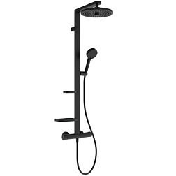 Душевая система без излива Alu + матовый, 2 режима ручной лейки, 26 см, round, чёрный цвет, термостат, верхний душ, с лейкой BE211XG Ideal Standard 