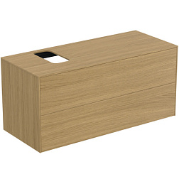 Модуль под раковину Conca 120х50,5х55 см, вырез в столешнице под заказ, светлый дуб, система push-to-open T3944Y6 Ideal Standard 