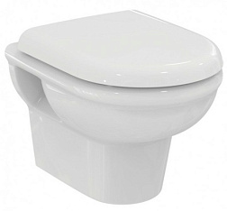 Подвесной унитаз Exacto 36х48,5 см, с микролифтом и быстросъемное, безободковый, с сиденьем R002601 Ideal Standard 