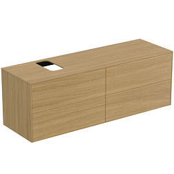 Модуль под раковину Conca 158,7х50,5х55 см, 4 ящика, вырез в столешнице под заказ, светлый дуб, система push-to-open T3989Y6 Ideal Standard 