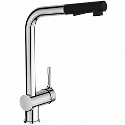 Смеситель для кухни с выдвижной лейкой Ceralook с черной вставкой BC178AA Ideal Standard 