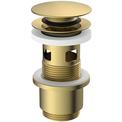 Сливной набор для раковины push to open, золото шлифованное, с переливом E1482A2 Ideal Standard 