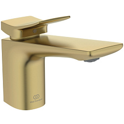 Смеситель для умывальника Conca высота до излива 10 см, неповоротный излив, золото шлифованное, без донного клапана BD457A2 Ideal Standard 