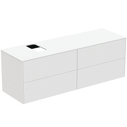 Модуль под раковину Conca 158,7х50,5х55 см, 4 ящика, вырез в столешнице под заказ, белый матовый, система push-to-open T3989Y1 Ideal Standard 