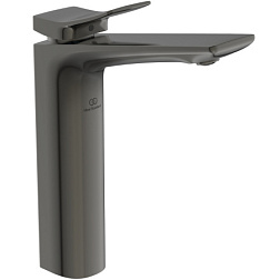 Высокий смеситель на столешницу Conca 21,5 см, матовый, неповоротный излив, чёрный цвет, без донного клапана BC758A5 Ideal Standard 